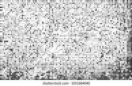 Abstract halftone of black squares on a white background