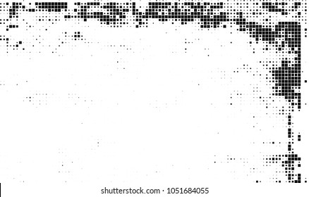 Abstract halftone of black squares on a white background