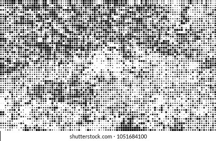 Abstract halftone of black squares on a white background
