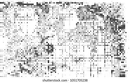 Abstract halftone of black squares on a white background