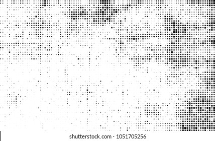 Abstract halftone of black squares on a white background