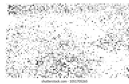 Abstract halftone of black squares on a white background