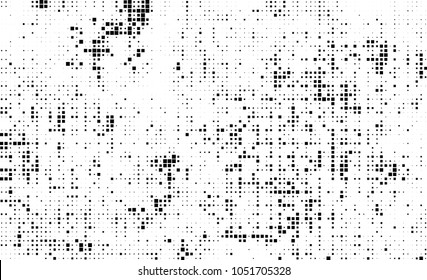 Abstract halftone of black squares on a white background