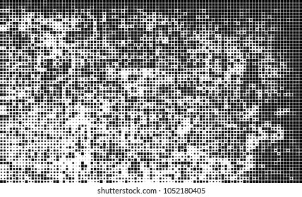 Abstract halftone of black squares on a white background