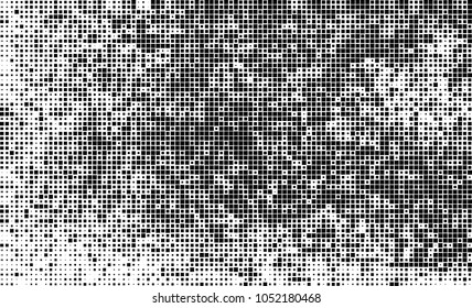 Abstract halftone of black squares on a white background