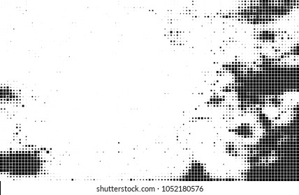 Abstract halftone of black squares on a white background