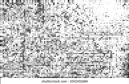 Abstract halftone of black squares on a white background