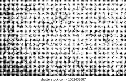 Abstract halftone of black squares on a white background