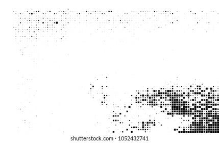 Abstract halftone of black squares on a white background