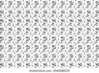 Abstract halftone of black squares pattern. Seamless halftone background. White and black pixelated backdrop. Vector illustration.