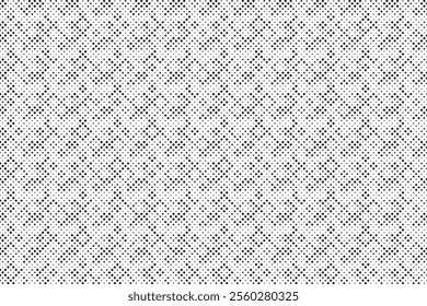 Abstract halftone of black squares pattern. Seamless halftone background. White and black pixelated backdrop. Vector illustration.