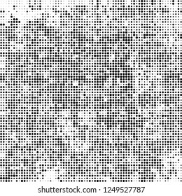 Abstract halftone black and white