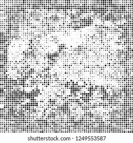 Abstract halftone black and white