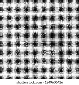 Abstract halftone black and white