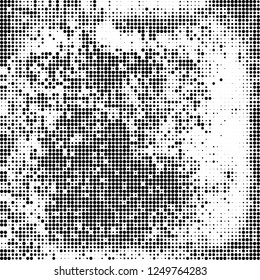 Abstract halftone black and white