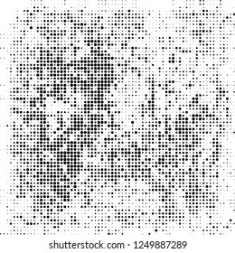 Abstract halftone black and white