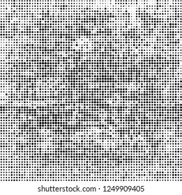 Abstract halftone black and white