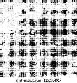 Abstract halftone black and white