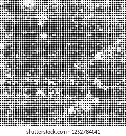 Abstract halftone black and white
