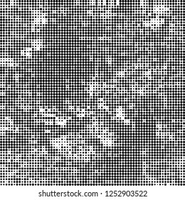Abstract halftone black and white