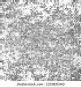Abstract halftone black and white