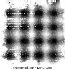 Abstract halftone black and white