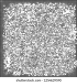 Abstract halftone black and white