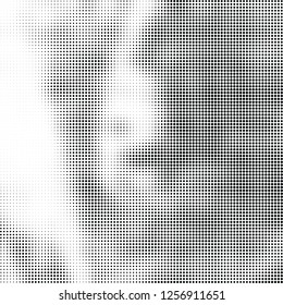 Abstract halftone black and white