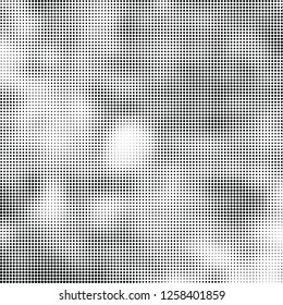 Abstract halftone black and white
