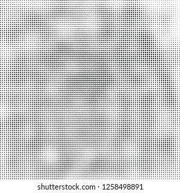 Abstract halftone black and white