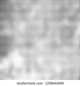 Abstract halftone black and white