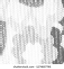 Abstract halftone black and white