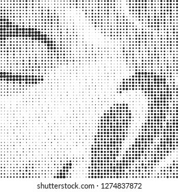 Abstract halftone black and white