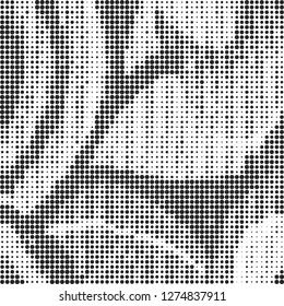 Abstract halftone black and white
