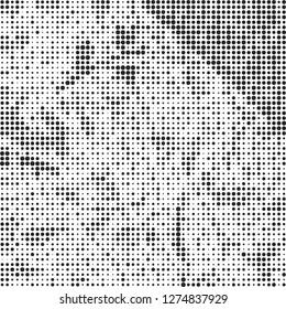 Abstract halftone black and white
