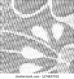 Abstract halftone black and white
