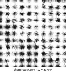 Abstract halftone black and white