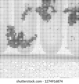 Abstract halftone black and white