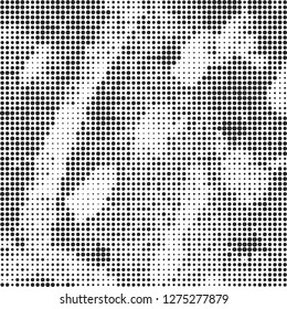 Abstract halftone black and white