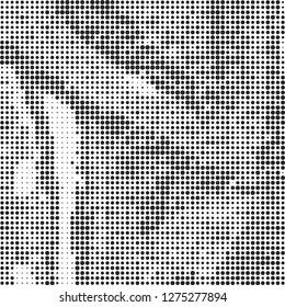 Abstract halftone black and white