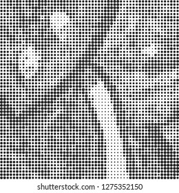 Abstract halftone black and white