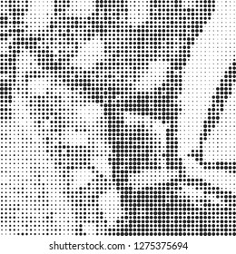 Abstract halftone black and white