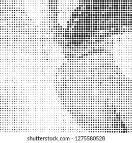 Abstract halftone black and white