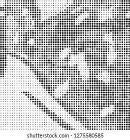 Abstract halftone black and white