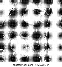 Abstract halftone black and white