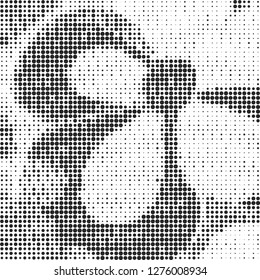 Abstract halftone black and white
