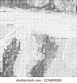 Abstract halftone black and white
