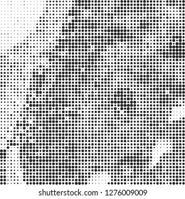 Abstract halftone black and white