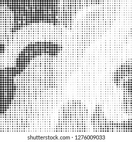 Abstract halftone black and white