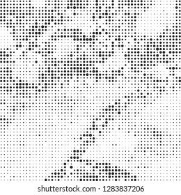 Abstract halftone black and white